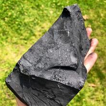 Raw Shungite Stone Russia - Crystals & Stones,Large Pieces Of Raw Shungite, Suitable For Home Decoration, Garden Decoration - Black - View 3