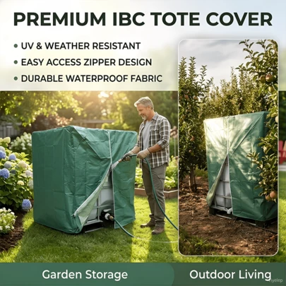 1 IBC Ton Barrel Cover Outdoor Water Tank Protective Cover Garden Sunshade Waterproof 275 Gallon Suitable For 1000 Liter IBC Ton Barrel Cover, Bag, Storage Bag, Storage Bag