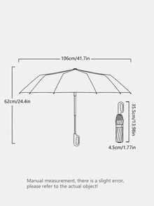 1pc Fully Automatic Anti-Wind & Rain Umbrella, 24 Ribs, High-Density Waterproof Fabric, Fully Automatic Reverse Folding, Rotary Lock Handle, Claw-Shaped Portable Handle, Suitable For Heavy Rain & Wind, UV Protection UPF50+, Black UV Coating, One-Button Open/Close - Multicolor - View 3
