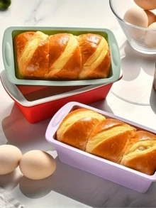 2个装1-2人份硅胶面包模具，易脱模长方形硅胶蛋糕模具，适用于烘焙南瓜面包、香蕉核桃面包等，柔韧硅胶烘焙模具和面包模具，吐司模具，布朗尼面包模具，蛋糕模具 - 查看 1