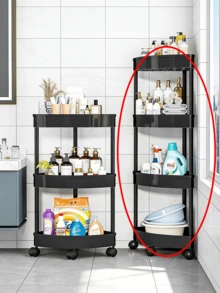1pc Modern Minimalist 3/4/5 Tier Corner Shelf, Foldable Self-Standing Space-Saving Storage Rack, Easy Assembly, Waterproof Thickened PP Plastic Multi-Function Storage Basket, Solid Color Matte No Pattern Home Decor Storage Rack, All-Season Open-Shelf Multi-Layer Storage Rack With Anti-Slip - Multicolor - View 13