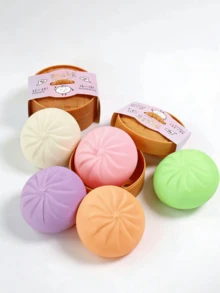 Soft Dumplings/Buns Shaped Desktop Toy, Suitable For Adults, Can Be Squeezed And Deformed, Soft Texture For Office Desk Or Home Decor, Ideal For Birthday Party, Holiday Gift For Family, Friends, Colleagues, Lover, Yourself - Multicolor - View 7
