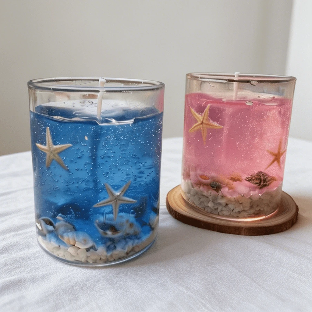 Handmade Container Candles Gift Set, Soy Wax Candles, Atmosphere Creating, Valentine's Day Gift, Couple Gift, Women Gift, Girl Gift, Wedding Gift, Wedding Favor, Room Decor, Best Friend Gift, Graduation Gift, Birthday Gift, Mother's Day Gift, Home Decor, Birthday Decor, Fragrance, Ocean Scent - Multicolor - View 1