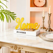 HOME Letter Decor, Simple Gold/Silver Color Decorative Home Signs For Desktop Shelf And More - Gold - View 5