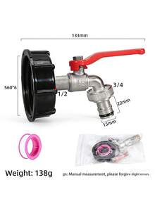1pc S60X6 Threaded IBC Tank Quick Connect Alloy Faucet Adapter, Durable Metal And Plastic Garden Hose Fitting, Suitable For 1000L Water Tank - A - View 11