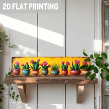 2D Flat, 1pc Vintage Succulent Cactus Planter Metal Sign - Mexican Carnival Theme, Farmhouse Wall Decor Indoor/Outdoor, 4x16 Inch, Suitable For Kitchen, Living Room, Bedroom, Office, Cactus Decoration - Multicolor - View 7