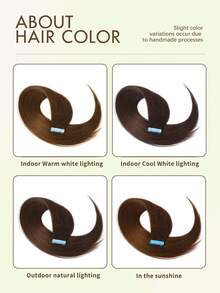 20pcs Seamless Double-Sided Tape-In Human Hair Extensions, Invisible Hair Pieces For Salon Use - Multicolor - View 9