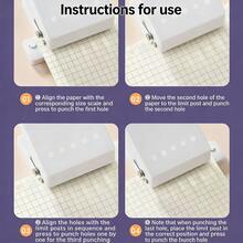 5-Hole Adjustable Hole Punch, Suitable For A4, A5, B5 Binders, School & Office Supplies, Adjustable Hole Spacing Loose Leaf Punch, Applicable For Home And School Office - Regular - View 7