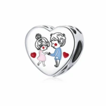 心形吊坠串珠套装，以家庭和爱为主题，适合制作手链 - 浪漫温馨的家庭设计 - 彩色 - 查看 16