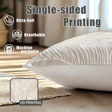 MEMNUN 6件套奶茶白线竹叶剪影印花枕套（不含枕芯），尺寸：17.7*17.7英寸（45*45厘米）/19.69*19.69英寸（50*50厘米）/15.75*15.75英寸（40*40厘米），单面印花，涤纶面料，“Good Vibes Only & Live Your Best Life”标语，白线龟背竹叶装饰枕套，适用于沙发、客厅、卧室、汽车、办公室、酒店、民宿等场所，是馈赠亲朋好友的完美礼物。 - 彩色 - 查看 6