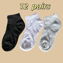 12/6/3 Pairs Breathable Sports Socks, Unisex Odor-Resistant Short Socks, Quick-Drying Anti-Bacterial Ankle Socks, Suitable For Sports And Casual Wear - Multicolor - View 14