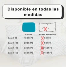 Quilted Bedspread + 2 Pillowcases, Printed For Spring, Summer, Autumn And Winter. 100% Microfiber, 150 X 150 Cm. - Design-6 - View 3