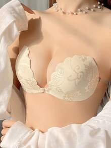 Lace Strapless Self-Adhesive Push-Up Bra - Invisible Backless Sticky Bra - Seamless Strapless Bra Suitable For Evening Gowns And Wedding Dresses - Mango Shape Bra, Lingerie And Nipple Covers - Multicolor - View 13