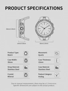 Guess 女士优雅玫瑰金金属表带奢华水钻表圈深色表盘石英腕表，高端商务/通勤/节日礼物 - 玫瑰金 - 查看 5