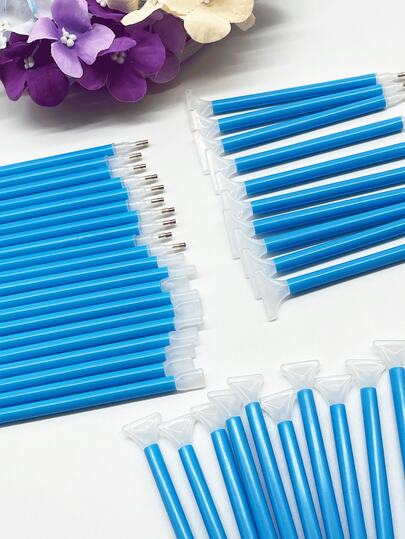 Bộ 10 bút đính đá 5D hai đầu màu xanh dương, 4 lựa chọn số lượng đá (1/3/6/9 viên), dụng cụ đính đá tiết kiệm thời gian, thích hợp cho tranh đính đá DIY, thêu chữ thập và trang trí móng tay.