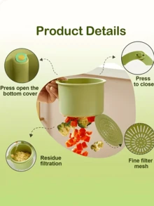 Hanging Funnel Basket For Kitchen Sink, Multifunctional Tool For Draining Food Ingredients. Adopts Press-To-Tilt Mechanism With Self-Cleaning Function, Suitable For Corner Sinks To Effectively Filter Waste. - Multicolor - View 6