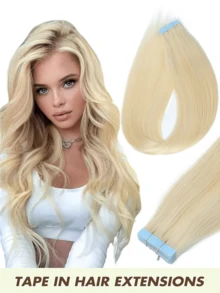 20pcs Seamless Double-Sided Tape-In Human Hair Extensions, Invisible Hair Pieces For Salon Use - Multicolor - View 42