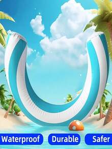 条纹U型充气游泳圈，水上漂浮躺椅，加厚PVC材质，防水防漏，快速充气，方便携带，适用于游泳池、海滩、泳池派对、水上乐园、夏季休闲漂浮设备，男女通用游泳装备 - 多色 - 查看 5