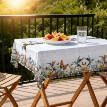 Față de masă 1 buc. cu model colibri și flori - stil natural proaspăt - imprimeu viu detaliat. Fabricată din poliester, disponibilă în forme dreptunghiulare, pătrate și rotunde. Ideală pentru petreceri cu tematică naturală, cine în familie, picnicuri în aer liber, reuniuni de sărbători, ca decor esențial pentru masă pentru a crea o atmosferă festivă. Un material textil indispensabil pentru nunți, aniversări și alte ocazii. - A - Vizualizare 10