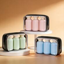 3pcs Refillable Travel Bottles Set, Shampoo, Body Wash, Lotion Cosmetic Containers - Multicolor - View 8