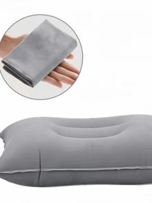 1pc Inflatable Outdoor Pillow, Travel Inflatable Pillow, Foldable Outdoor Travel Pillow Insert, Portable Lumbar Back Support Cushion Suitable For Car And Airplane. Applicable For Outdoor Camping, Picnic And Gathering, Takes Up Little Space And Easy To Carry. - Satu ukuran cocok untuk semua. - View 1