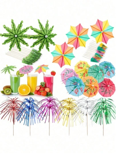 10/40 piezas Agitadores de cóctel, set multiusos de decoración de bebidas, ideal para fiestas de cócteles de verano, reuniones con temática hawaiana y decoraciones de cócteles. Accesorios decorativos perfectos para fiestas de cumpleaños, festivales, eventos en la playa, campamentos y picnics.
