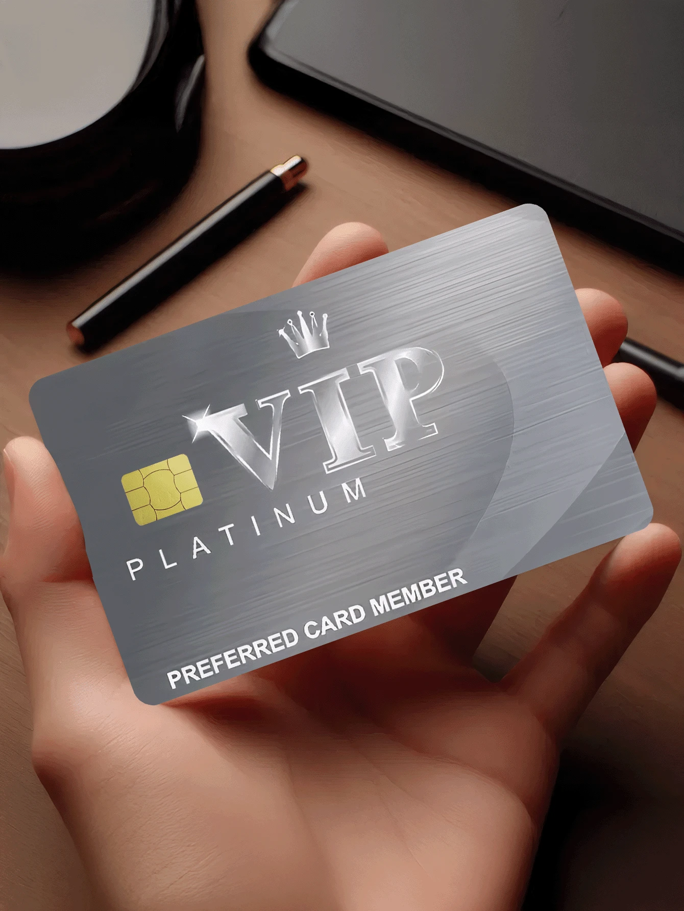 1张白金VIP会员信用卡贴纸,派对生日礼物,PVC材质,防指纹,耐用防刮,男女通用,情侣适用,可用于借记卡/信用卡、交通卡、学生证等装饰。 - A款 - 查看 1