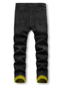 Two-Pack Men's Ripped Jeans Stretch Ripped Jeans For Men Comfort Flex Slim Fit Jeans Designer Fashion Pants For Men,Street Style - Black + Charcoal Black - View 8