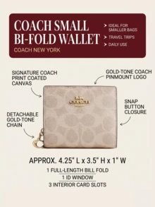 Coach Ví Snap Canvas Signature CW789 IMXDM - Hồng - Xem 4