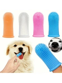 Bàn chải đánh răng cho thú cưng, bàn chải vệ sinh răng miệng cho chó và mèo, dụng cụ làm sạch chống cao răng, đóng gói trong túi OPP. - Nhiều màu - Xem 1