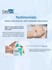 CeraVe Soothing Facial Cleansing Foam, Gentle Amino Acid Formula, All-In-One Cleanse & Makeup Removal, 236ml - 236ml - View 4