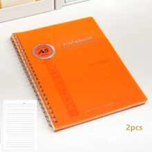 2 piezas Cuaderno A5 con Notas Adhesivas, Cubierta Gruesa y Suave, Papel Cuidado de los Ojos, 50 Páginas, Diario Espiral para Oficina - 2 piezas - Ver 11