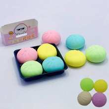 2pcs Random Color Steamed Bun Squeezing Stress Relief Ball, Dough Ball Kitchen Toy Set, Popular Pressure Release Toy - Multicolor - View 9
