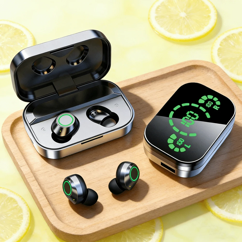 TWS YD03 Wireless Bluetooth Headset With Mic Earbuds Charger Box LED Fone Bluetooth Earphones Wireless Headphones - View 1