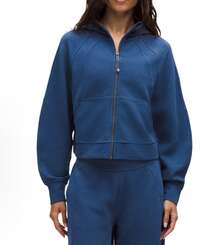 Lululemon SoftAura Full Zip Sweatshirt For Women - Workout Casual Zipper Funnel Neck Sweat Shirts Jackets With Pockets - 藏蓝色 - 查看 14