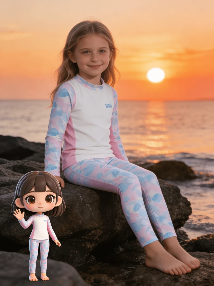 Balabala Traje de baño para niñas, trajes de baño para niñas jóvenes, trajes de baño separados para niños, trajes de baño resistentes al cloro y elásticos para niñas de talla grande - tono rosa - Ver 1