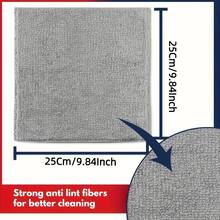 Bộ 5-50 khăn lau bếp bằng sợi microfiber màu xám nhạt, khăn lau mềm mại siêu thấm hút, bộ khăn lau chén đĩa tẩy vết bẩn. - A - Xem 2