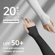 This Summer, Ice Silk Sleeves Will Keep You Cool! 1pc Ice Silk UV Protection Arm Sleeves: Block UV Rays, Comfortable And Fashionable, Suitable For Driving, Cycling, Golf And Volleyball! (Due To Different Batches, The Ice Silk Sleeves May Be Delivered With Or Without Text, Please Understand Any Inconvenience Caused.) - Multicolor - View 20
