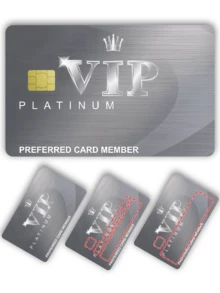 1张白金VIP会员信用卡贴纸，派对生日礼物，PVC材质，防指纹，耐用防刮，男女通用，情侣适用，可用于借记卡/信用卡、交通卡、学生证等装饰。 - A款 - 查看 6