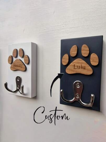 Personalized Dog Leash Hook, Customized Dog Leash Clip, Handmade Dog ID Tag, New Dog Owner Gift, Dog Mom Gift