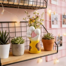 Cute Cat Paw Resin Vase, Ins Style Pet Decor, Desktop Flower Planter For Living Room - A - View 2