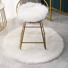 1pc White Round Carpet, Cute & Cozy Style, Decorative Rug, Bedroom Decor, Small Rug, Carpet, Home Decor, Living Room Carpet, Small Living Room Rug, Bedroom Rug, Living Room Home Decor, Outdoor Rug, Washable Carpet - Multicolor - View 8