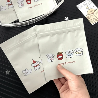 100 Pieces Of Party Gift Packaging Bags, Jewelry Accessory Packaging Bags, Cartoon Cute Dog Pattern Packaging Bags, Thickened Self Sealing Packaging Bags, Gift Decoration Packaging Bags, Gift Self Sealing Storage Bags, Reusable, Suitable For Holiday Birthdays, Weddings, Party Gift Packaging Bags, Daily Storage Bags, And Plastic Self Sealing Bags. ﻿ ﻿