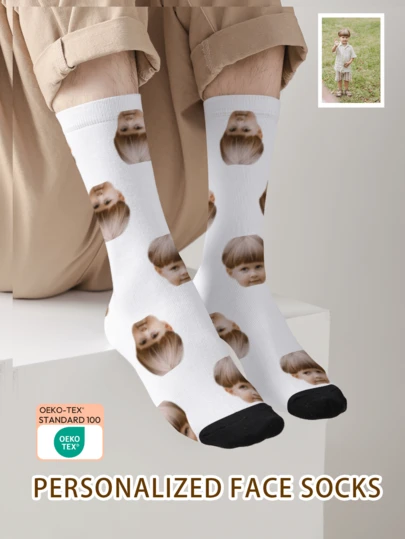 1 Pair Custom Face Socks, Custom Photo Sock, Custom Printed Socks, Personalized Funny Face Socks, Custom Picture Socks, Put Any Face On The Socks, Anniversary Gift, Valentine Gift, Birthday Gift, Wedding Gift, Mother's Day Gift, Father's Day Gift, Best Friend Gift