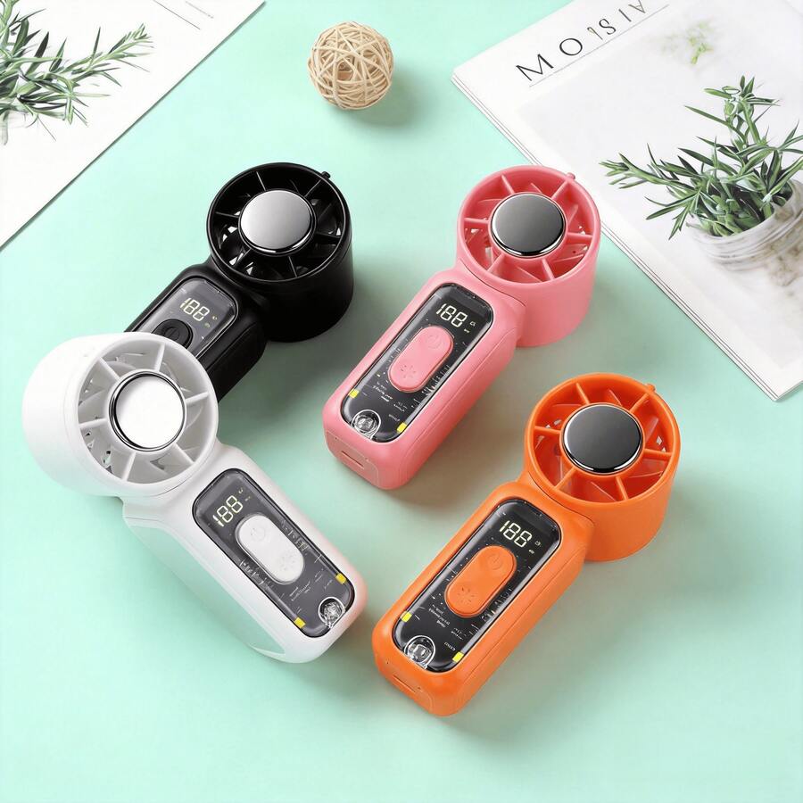 W&O 1 PC Portable Fan,Ice Cooling Fan,Desktop Fan, Handheld Fan, Neck Fan,Mini Fan, 5000mAh 13H Long Lasting, 199 Speed Adjustable, LED Flashlight & SOS Light, Type-C Rechargeable, Summer,Office, Beach,Travel Essential,Bridesmaid Gifts, - 黑色 - 查看 1