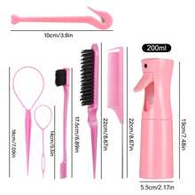 2/6/7pcs/Set Baby Hair Brush Set, Multi-Functional Children Hairbrush For Newborn Hair Washing, Girls Hair Styling Tools, Including Brush Set And Spray Bottle - Suitable For All Hair Types And Daily Styling, Portable Family Brush Set - Multicolor - View 5