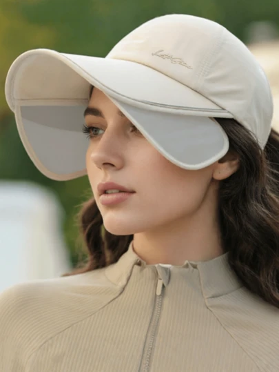 1pc Adjustable Brim Outdoor Sports Casual Sun Hat, Suitable For Women, Breathable UV Protection Wide Brim, Expandable Brim, Outdoor Quick-Dry Sun Protection Foldable Bucket Hat, Suitable For Outdoor Sports And Leisure Sun Protection Cycling Cap