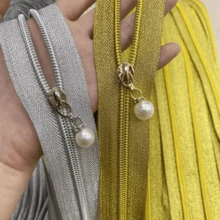 5/10Pcs Faux Pearl Zipper Pulls, Suitable For Bags, Clothing, DIY Decoration, Nylon Lockless Zipper Accessories - Multicolor - View 10