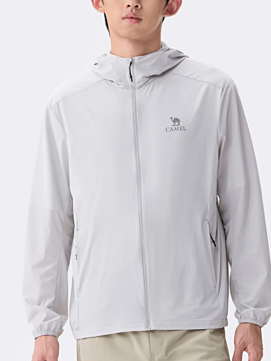 CAMEL CROWN Men's Breathable Mesh Lightweight Jacket, UV Protection Fishing Shirt For Spring & Summer - Glacier Gray - View 1