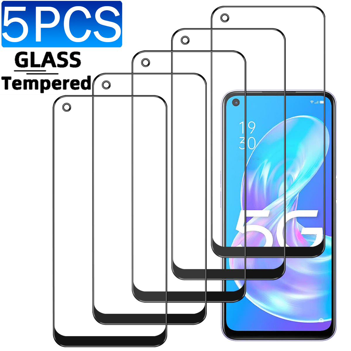 5 片装钢化玻璃手机屏幕保护膜，全覆盖钢化玻璃屏幕保护膜。 - 無色 - 查看 98